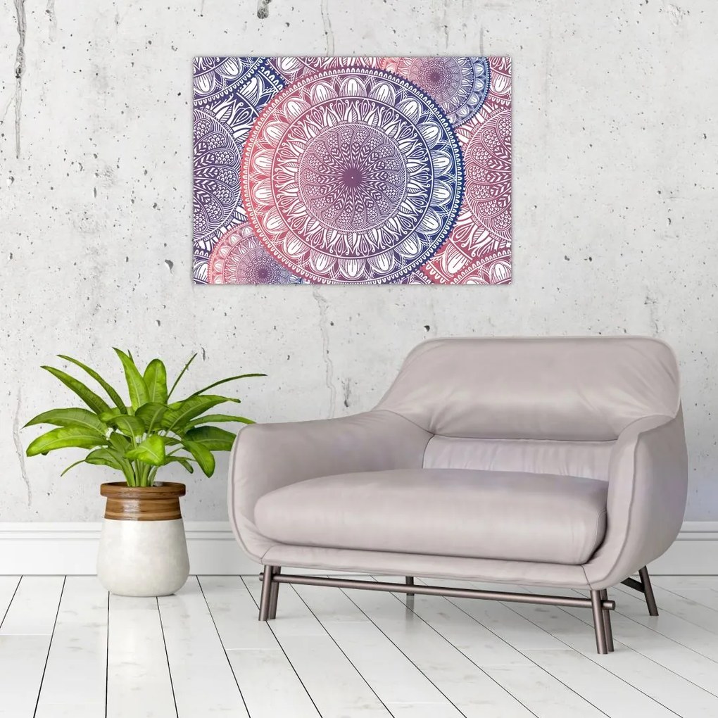 Obraz na szkle z mandali (70x50 cm)