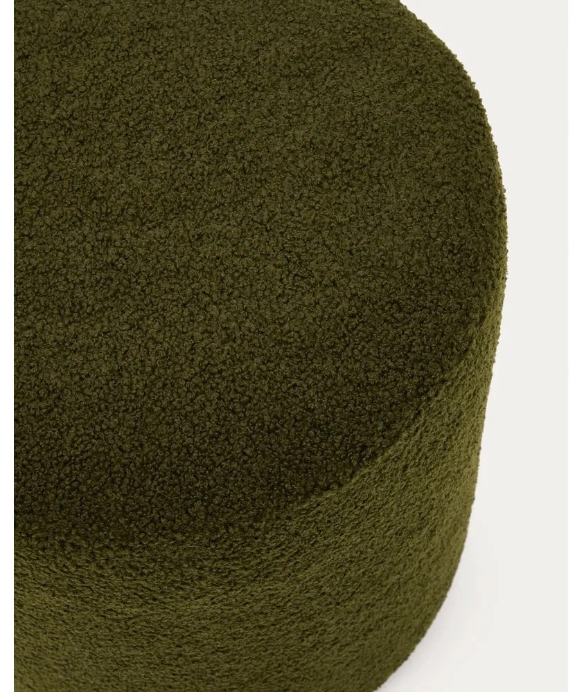Zielony puf z materiału bouclé Kaeli – Kave Home