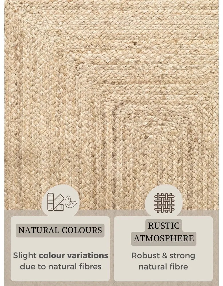 Dwustronny chodnik z juty tkany ręcznie w jasnym naturalnym kolorze 80x200 cm Sharmila Natural White – Hanse Home