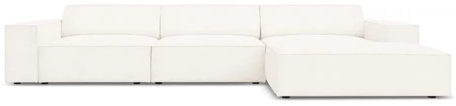 Beżowy narożnik (prawostronny) z materiału bouclé Jodie – Micadoni Home