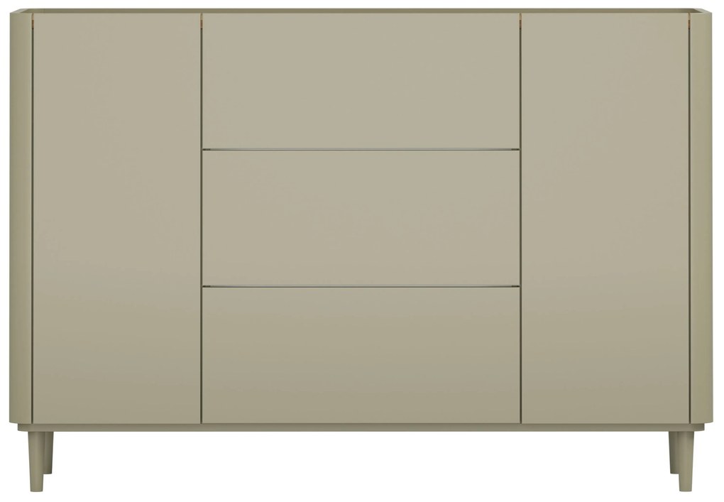 Komoda Elivo 150 cm z szufladami na nóżkach - eukaliptus / dąb baltic dune