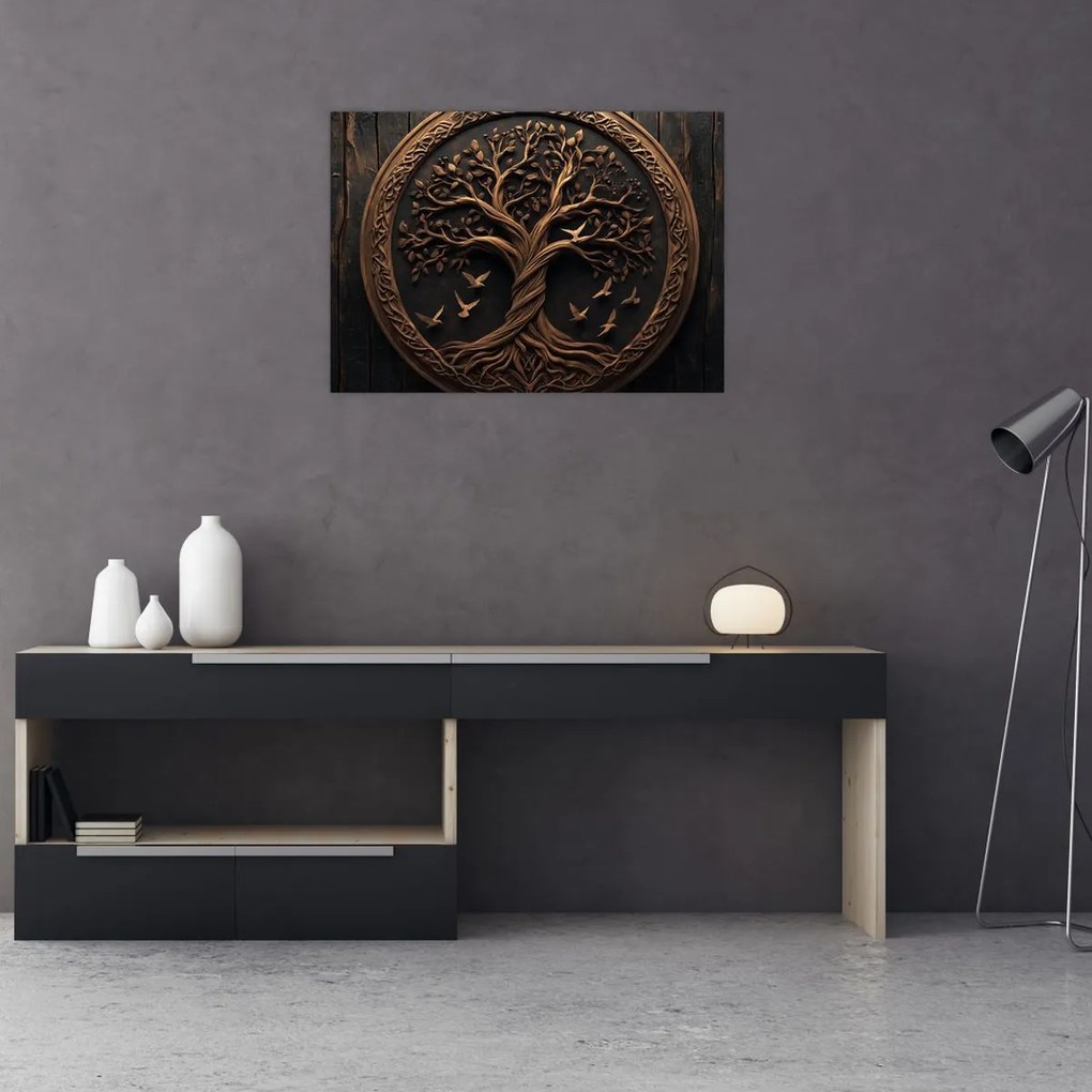 Obraz – Drewniane drzewo życia (70x50 cm)