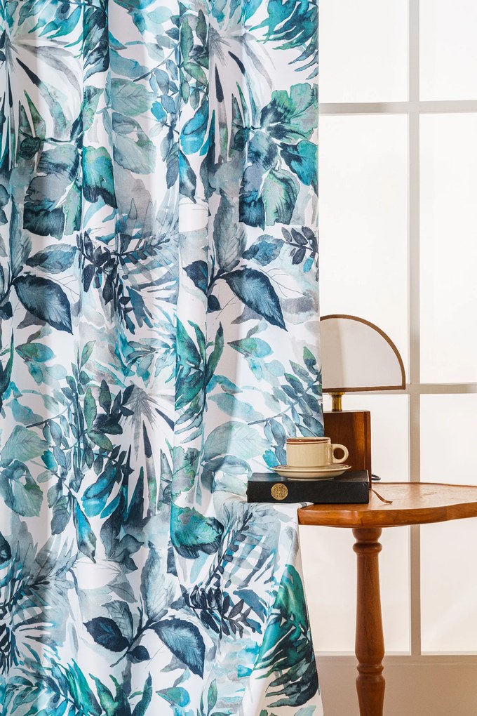 Designerska zasłona CORTINA 140x270 cm, wzorzysta Zawieszanie: Taśma z wiązaniami