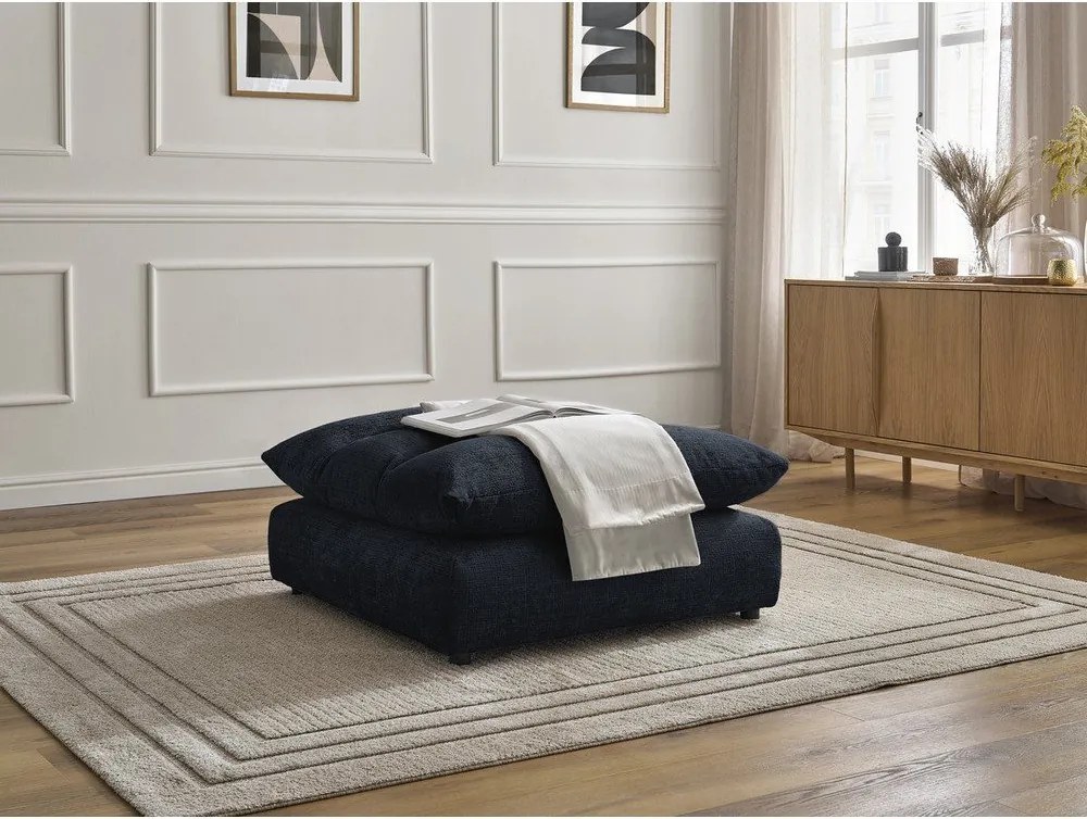 Ciemnoniebieski podnóżek z tkaniny szenilowej Neil – Bobochic Paris