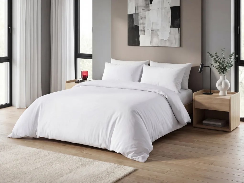 PrzytulneMieszkanie.pl PrzytulneMieszkanie.pl Bawełniana pościel CALMORA biała Rozmiar pościeli: 2 szt 70 x 90 cm | 200 x 220 cm