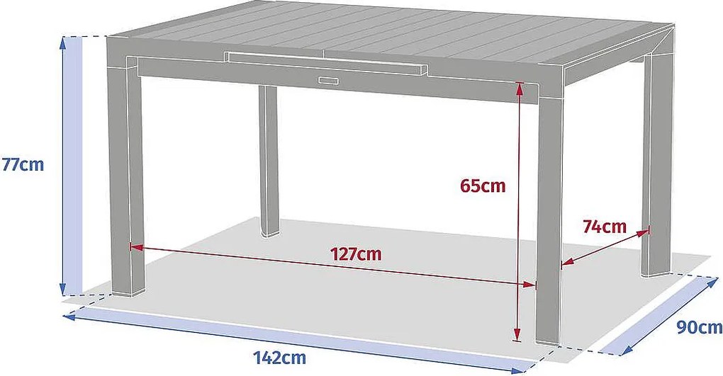 Zestaw obiadowy aluminiowy VANCOUVER 1+8 (antracyt)