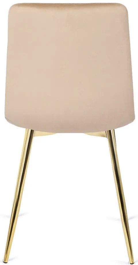Kremowe pikowane krzesło glamour do stołu - Patrix