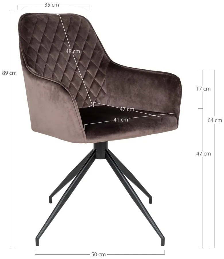 Brązowy tapicerowany fotel jadalniany Harbo – House Nordic