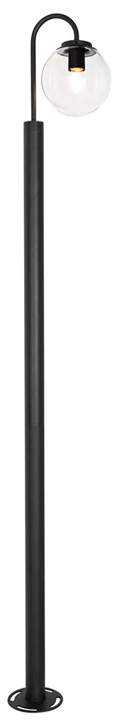 Nowoczesna latarnia czarna z przezroczystym szkłem 200 cm IP44 - Sfera