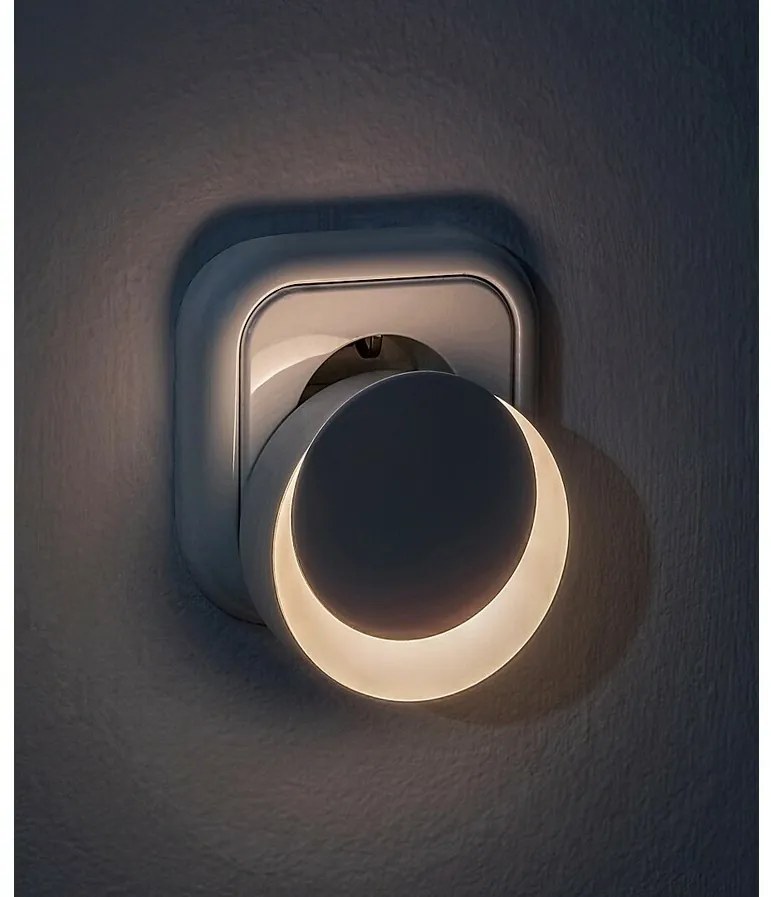 Rabalux 76000 lampka nocna LED do gniazda Zofe, czujnik ściemniania, 0,3 W, 20 lm, IP20