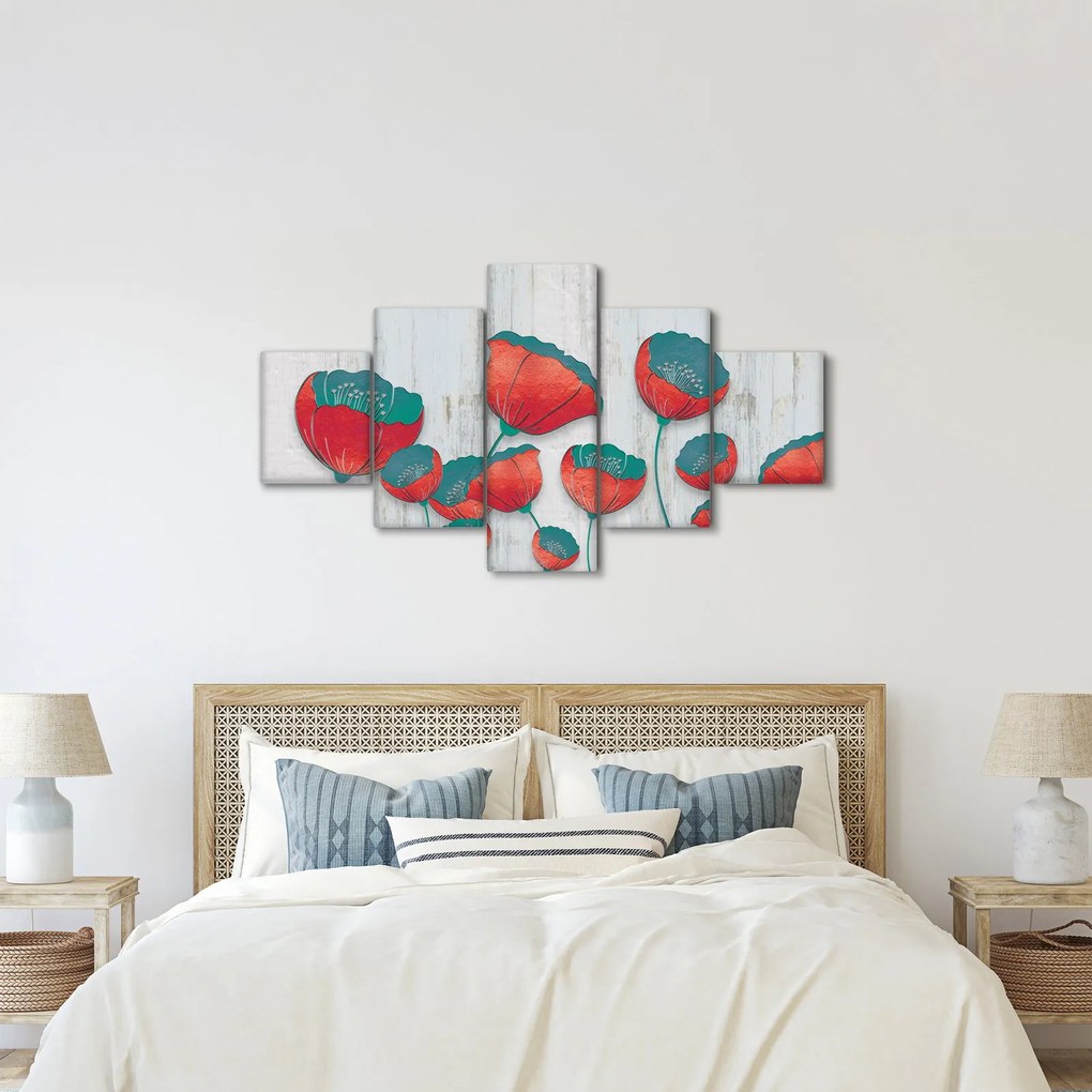 Obraz - Maki - nafta (125x70 cm)