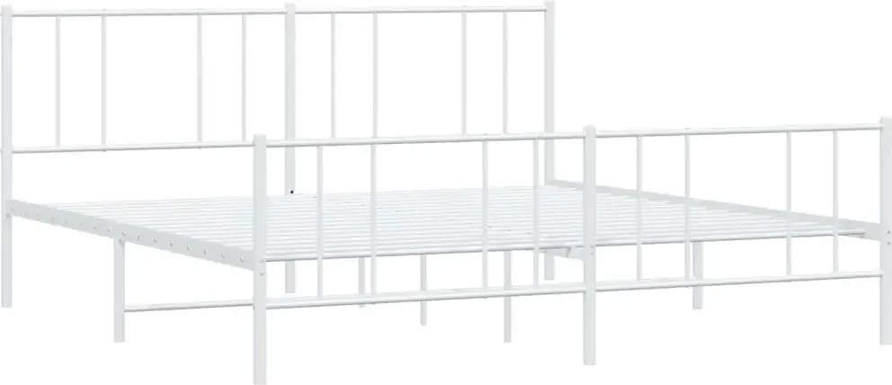 Białe metalowe łóżko małżeńskie 180x200 cm N4-T41