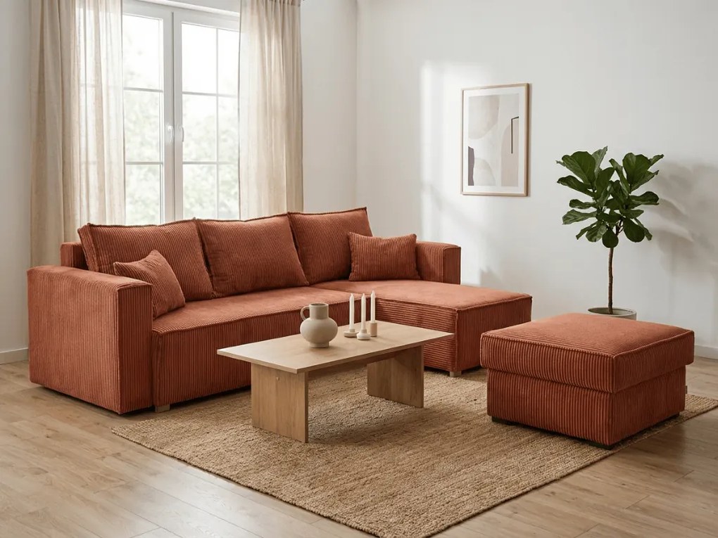 Taboret SMART COSARO XL z miejscem do przechowywania 71x71 cm, terakotowy