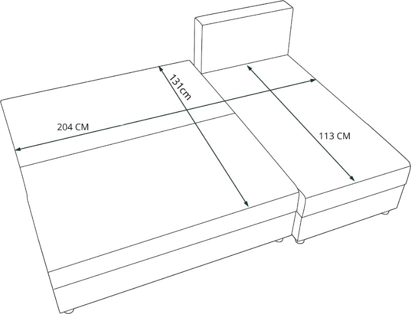Rozkładana narożna sofa VALERIO SLIM 200x140 cm, jasnoszara/beżowa, uniwersalna + 2 poduszki GRATIS