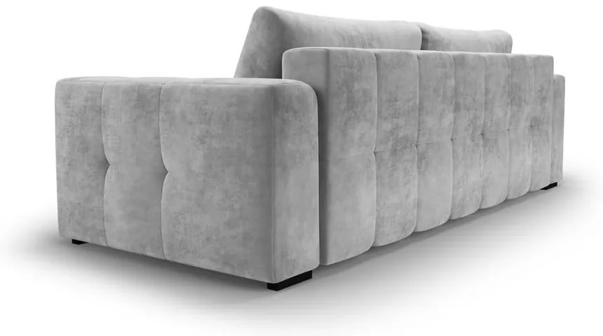 Jasnoszara aksamitna rozkładana sofa Milo Casa Luca