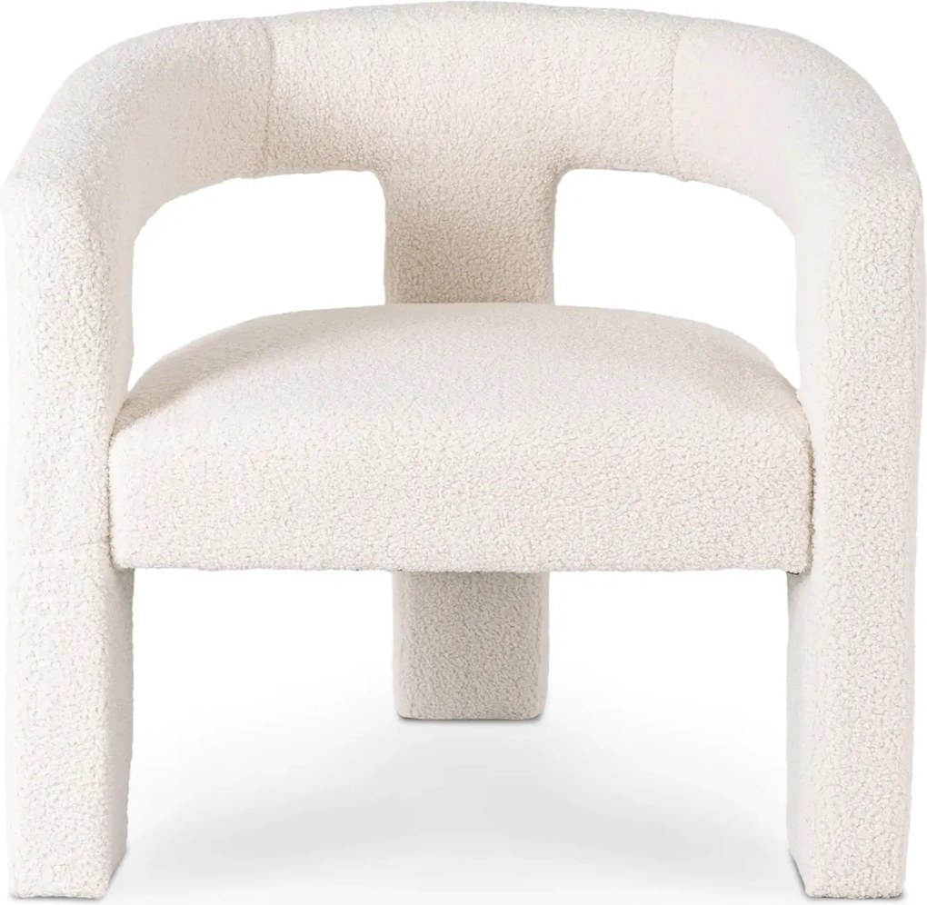 Kremowy fotel nowoczesny boucle S4-P23