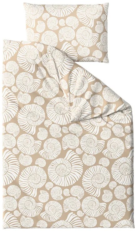 PrzytulneMieszkanie.pl PrzytulneMieszkanie.pl Pościel z mikrofibry SNAIL SHELL brązowa Rozmiar pościeli: 2 szt 70 x 90 cm | 200 x 220 cm