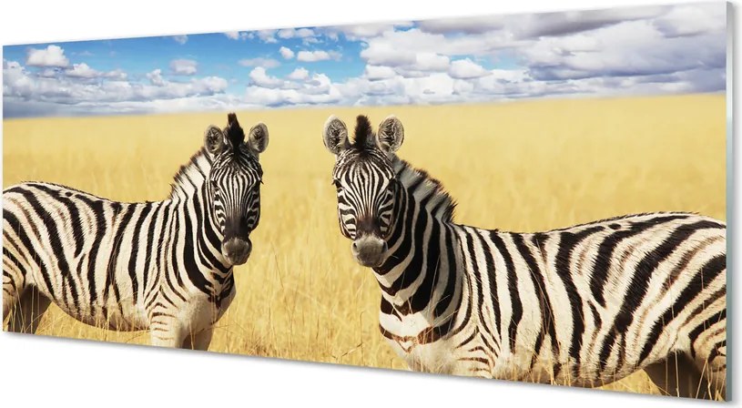 Szklany Panel Stado Zebr na Sawannie