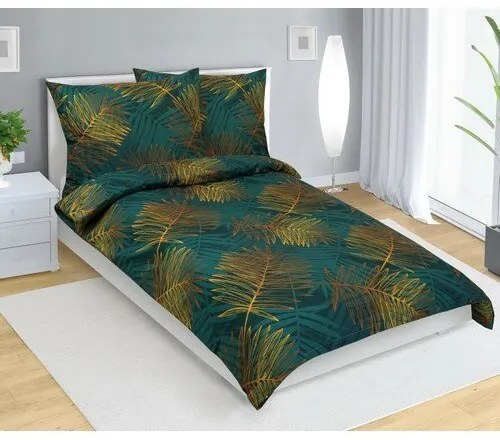 Bellatex Pościel bawełniana Paproć zielony, 140 x200 cm, 70 x 90 cm