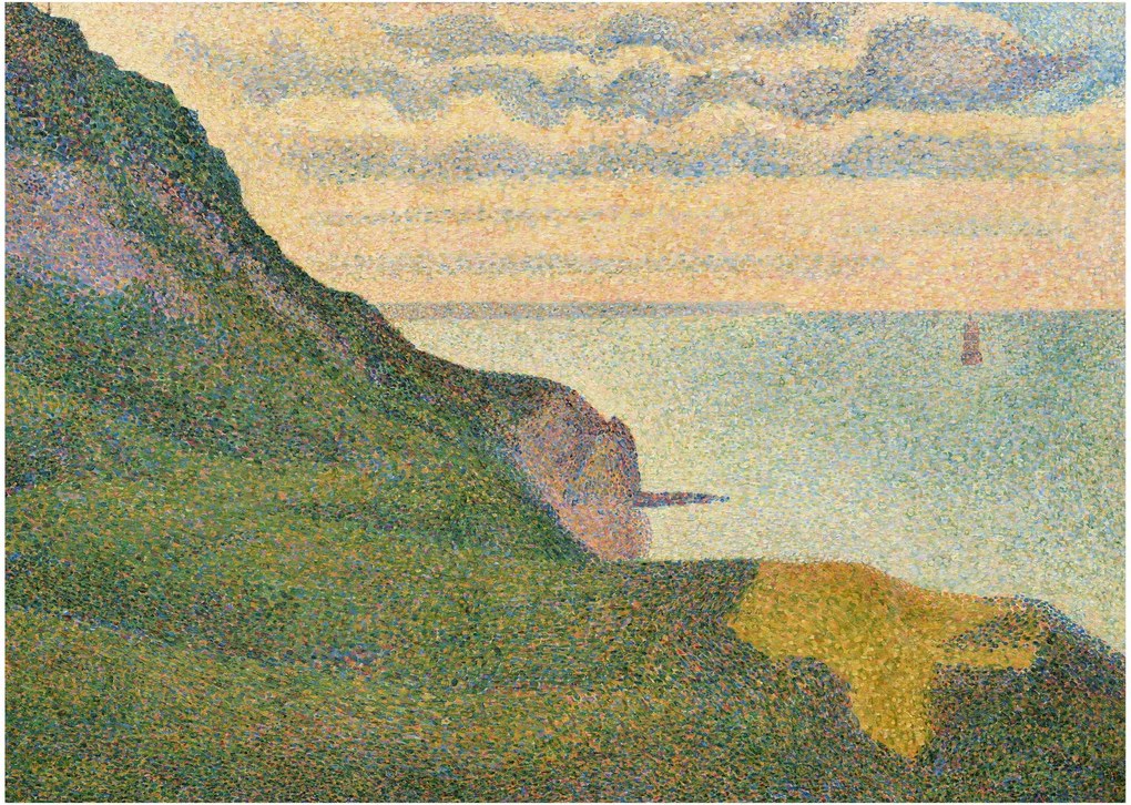 Obraz na szkle - Georges Seurat, Seascape at Port-en-Bessin, Normandy, reprodukcje (70x50 cm)