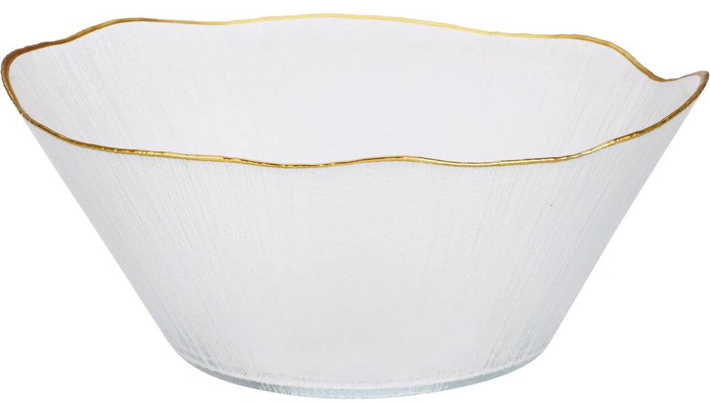 Szklana miska ze złotą obwódką DATURA, 28 cm