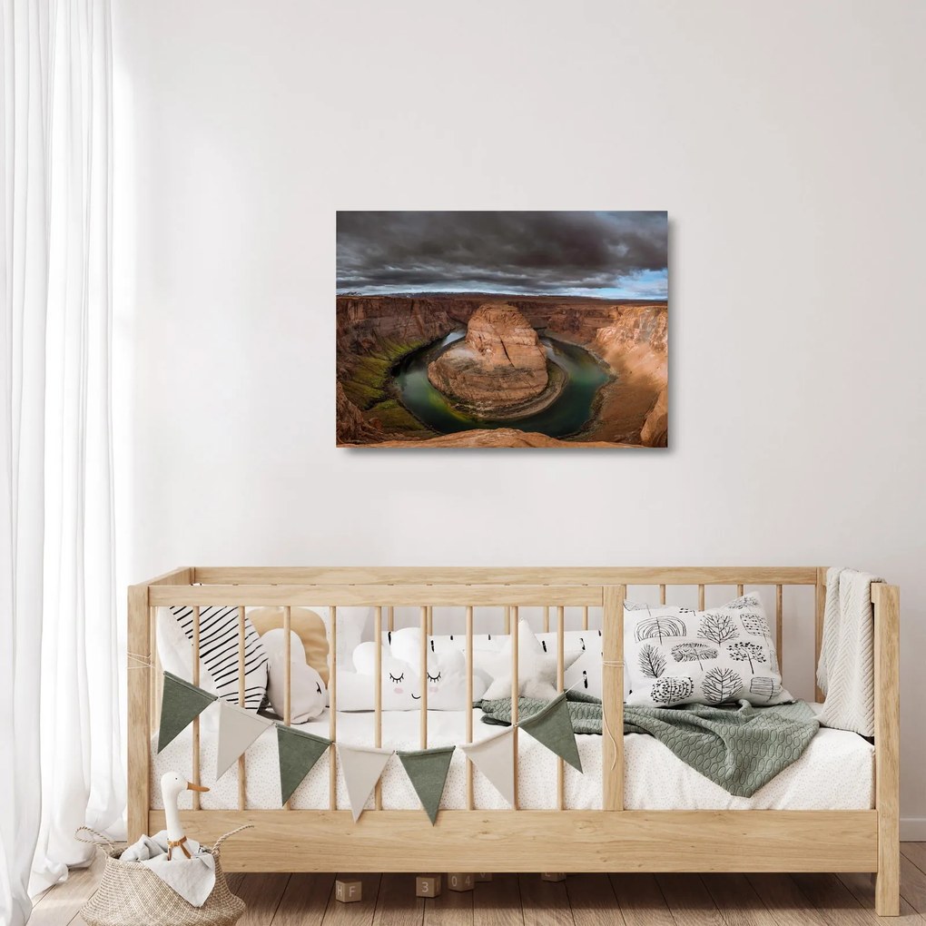 Obraz na szkle - jezioro na klifie (70x50 cm)