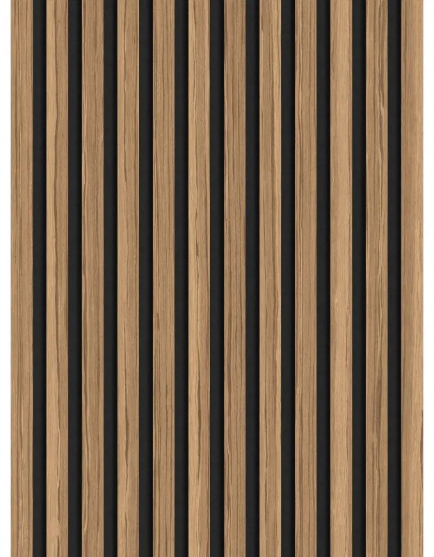 Mexen Lam-F lamele ścienne akustyczne 275 x 30 cm, filc 8 mm, fornir techniczny, Orzech Jasny - S105-275307-3015-017