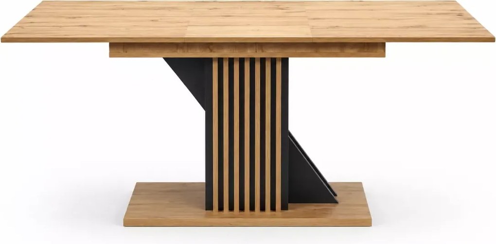 Nowoczesny rozkładany stół Lavende 130-175x85 cm z płyty laminowanej w kolorze dąb wotan/czerń