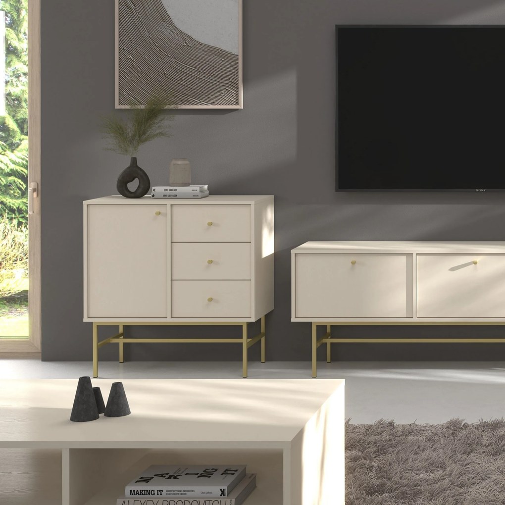 Komoda TORINO 84 cm do Salonu Sypialni Odcienie beżu