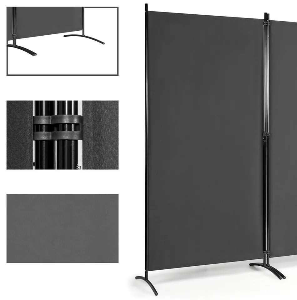 Mobilny dzielnik przestrzeni szary, 260x180cm