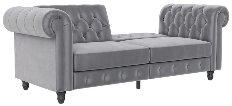 Jasnoszara aksamitna sofa 236 cm Felix – Støraa