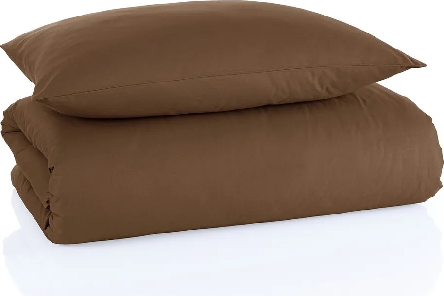 Pościel bawełniana Color brązowy 140 x 200 cm, 70 x 90 cm