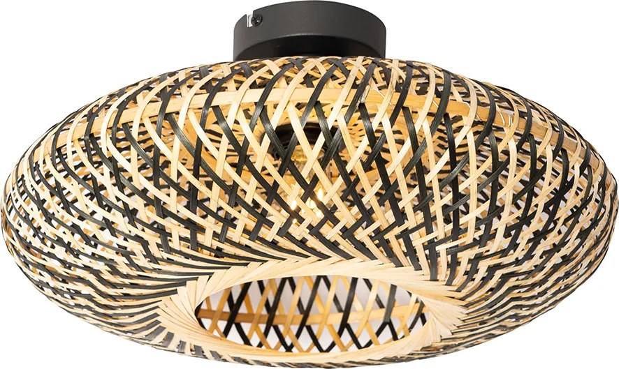 Inteligentna lampa sufitowa czarna bambusowa 40 cm z Wifi A60 - Ostrava