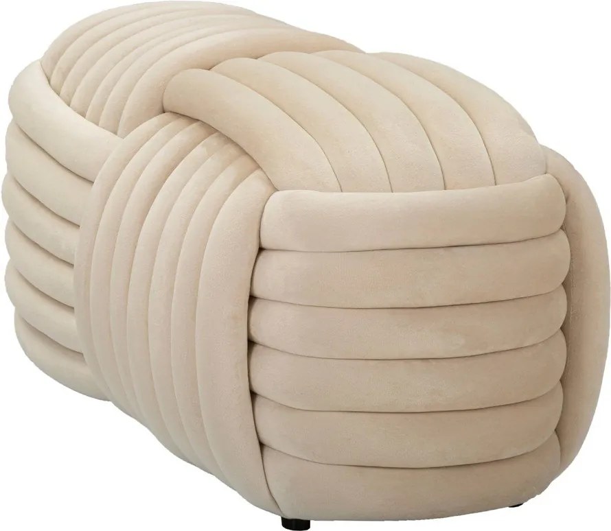 Kremowa aksamitna ławka Softy – Mauro Ferretti