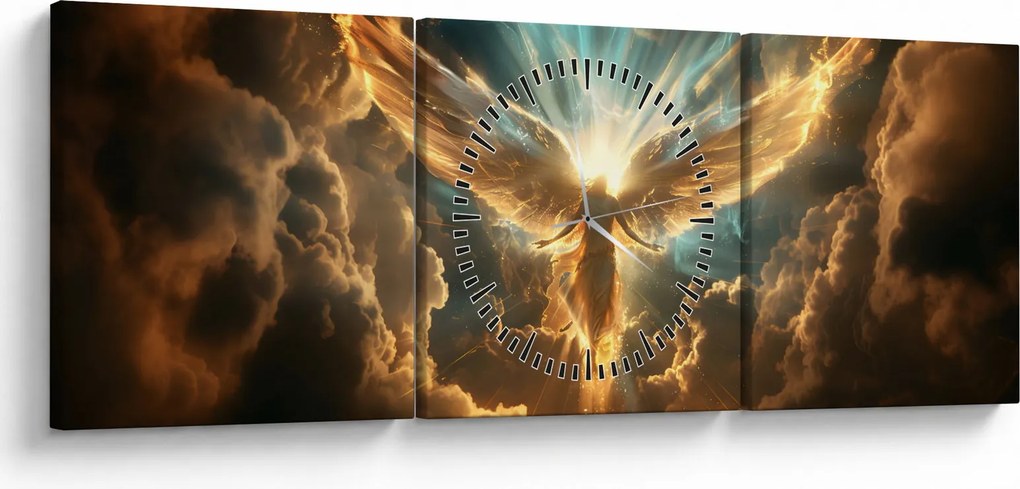 Obraz - Mitologia anielska (z zegarem) (90x30 cm)