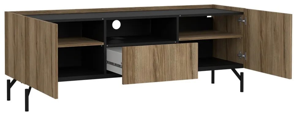 Brązowa szafka pod TV w dekorze dębu 147x54x41 cm Bergen – Tvilum