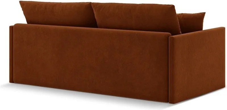 Aksamitna rozkładana sofa w kolorze terakoty 209 cm Shannon – Cosmopolitan Design