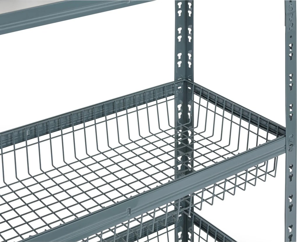 Regał półkowy z koszami, 1790 x 900 x 400 mm, nośność 175 kg, 3 półki + 2 kosze