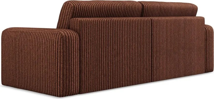 Sztruksowa rozkładana sofa ze schowkiem w kolorze terakoty 252 cm Kona – Makamii