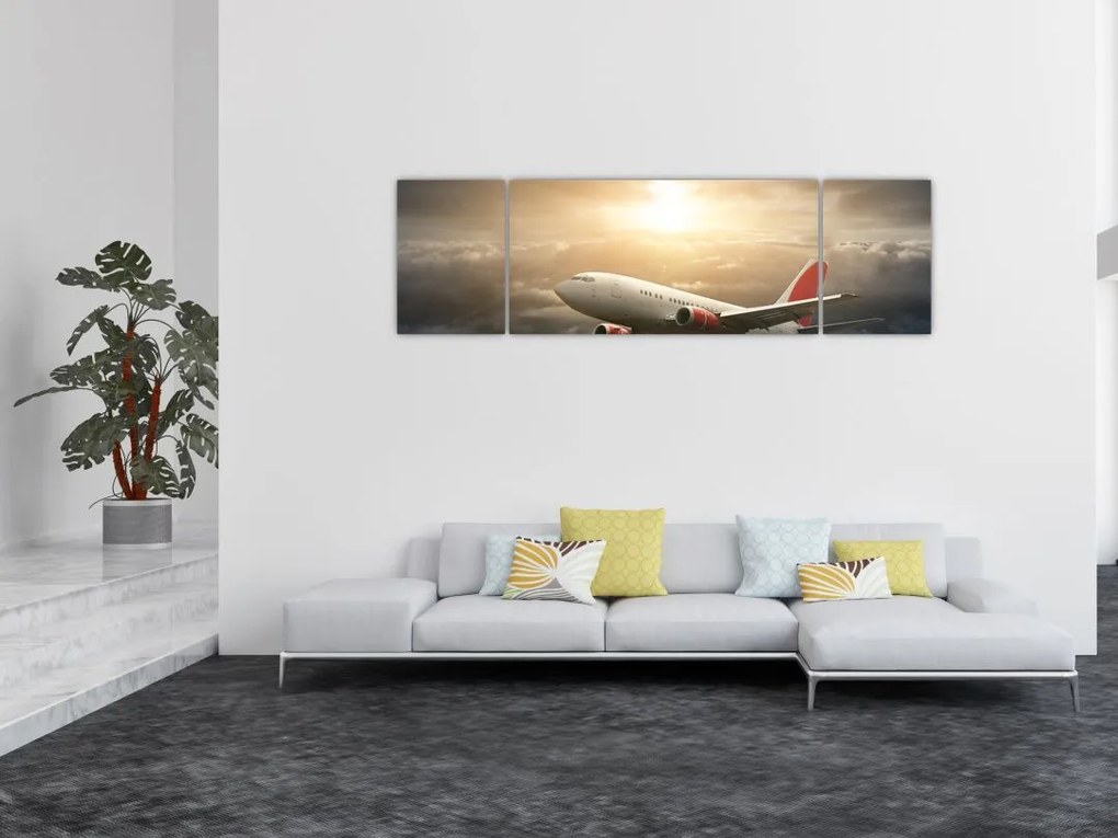 Obraz - Samolot w chmurach (170x50 cm)
