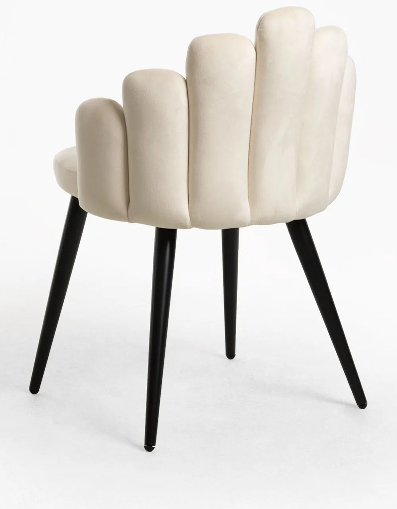 Zestaw 4 krzese rcznych z czarnymi aksamitnymi nogami