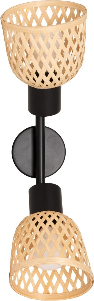 Lampy sufitowe LIO 2 klosze z plecionego bambusa, 2 x Ø 17 cm