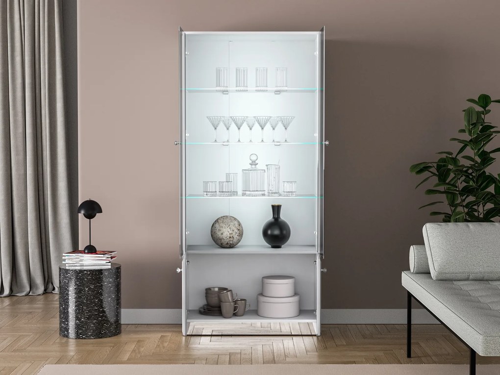 2-drzwiowa witryna Glamour 01, biały połysk