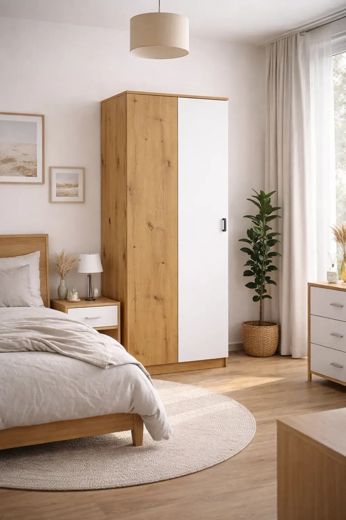 Szafa uchylna w kolorze dąb artisan + biały G1-E26