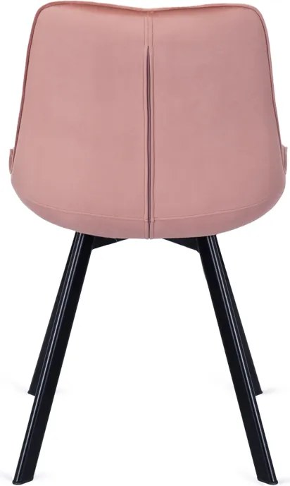 Krzesło Tapicerowane do Salonu RICK Różowe Welurowe Nowoczesne Loft