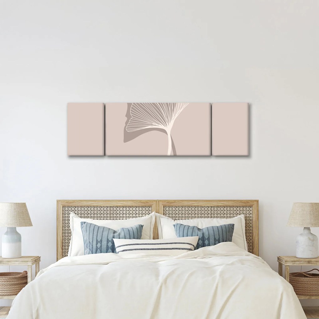 Obraz - Beżowe liście N⁰4 (170x50 cm)