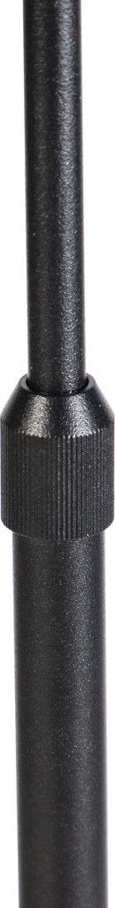 Lampa stojąca czarna z plisowanym abażurem kremowym 45 cm regulowana - Parte