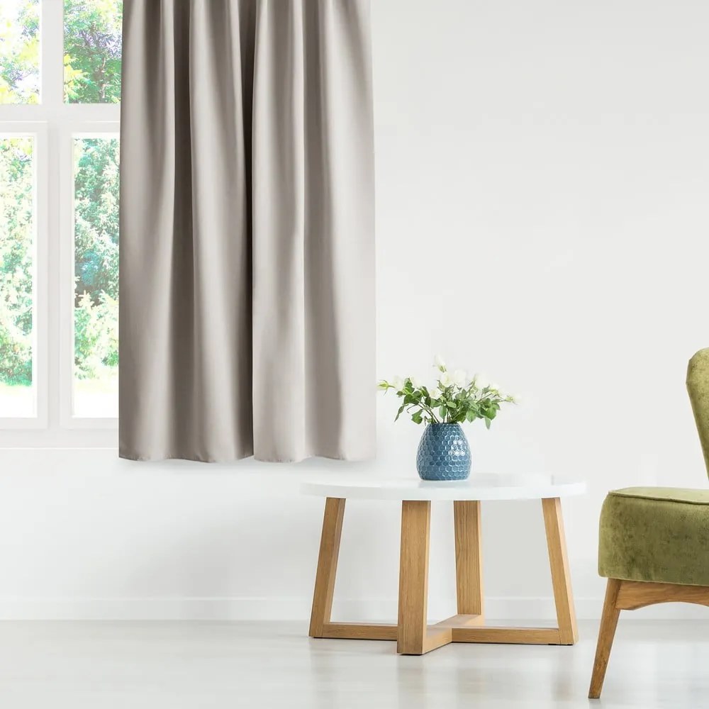 Beżowa zasłona zaciemniająca 140x175 cm Eyelets – Restilo