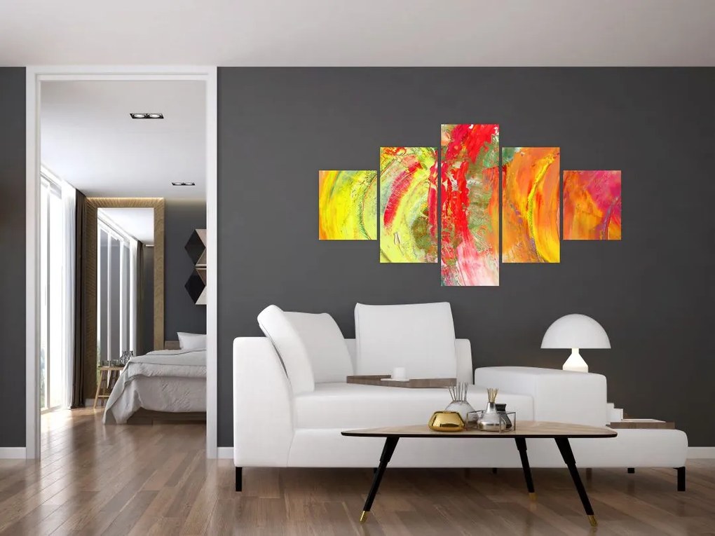 Obraz abstrakcji - malarstwo (125x70 cm)