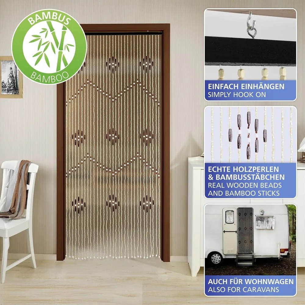 Bambusowa zasłona na drzwi w naturalnym kolorze 90x200 cm – Maximex